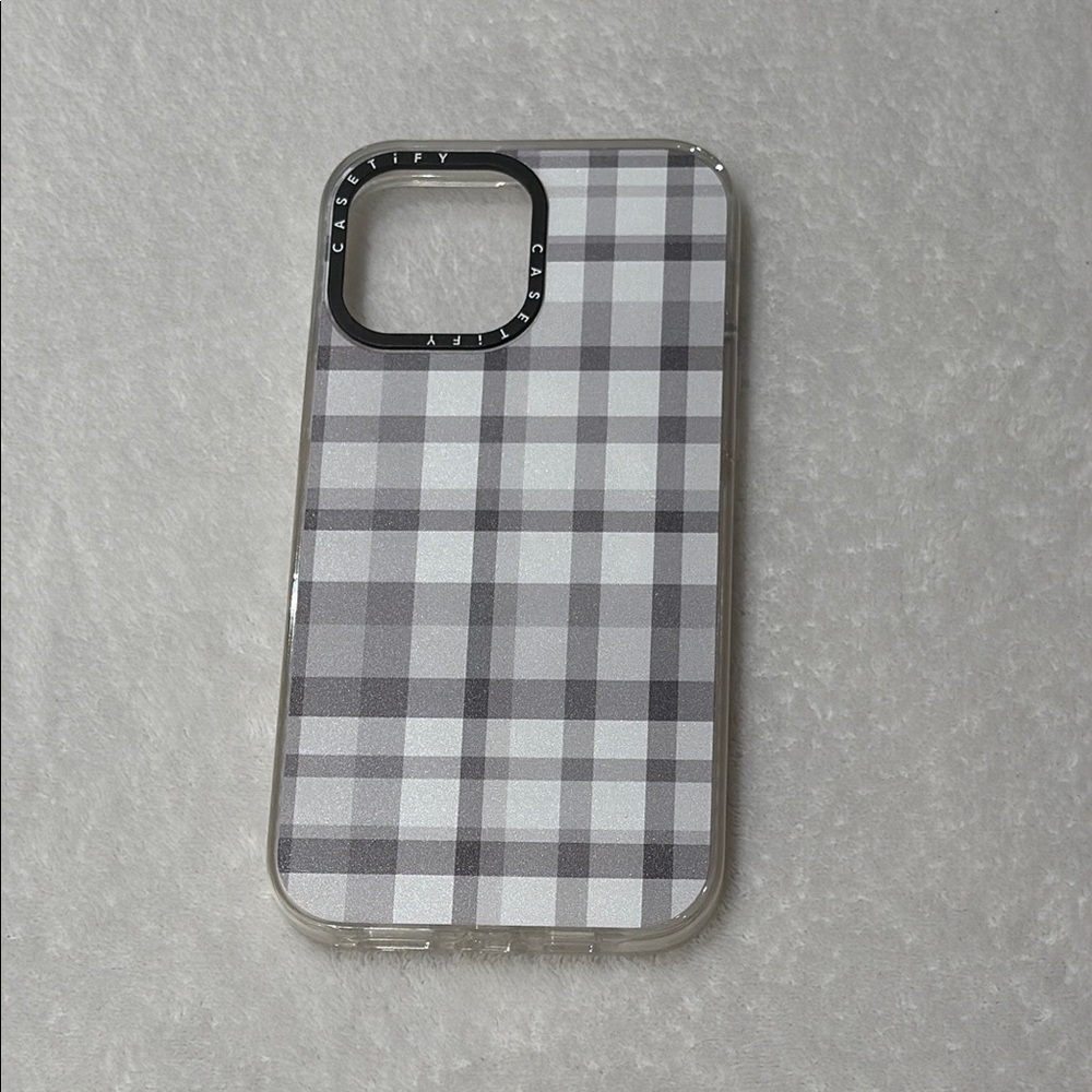 iPhone 13 Pro Max 6.7” Casetify Gray Plaid Phone Case MagSafe